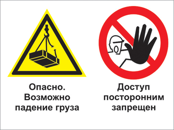 Кз 32 опасно - возможно падение груза. доступ посторонним запрещен. (пленка, 600х400 мм) - Знаки безопасности - Комбинированные знаки безопасности - ohrana.inoy.org